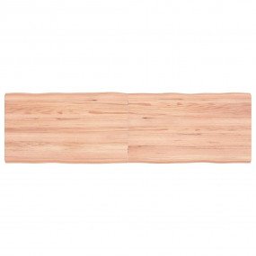 Table Top Light brown Solid oak wood 55.1x15.7x1.6 in F...