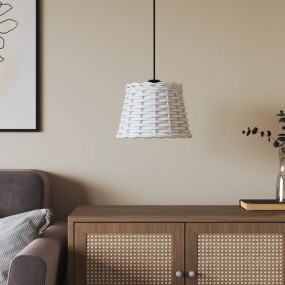 Ceiling Lamp Shade White Wicker, Iron Medium Decorative...
