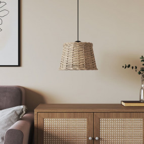 Ceiling Lamp Shade Brown Wicker, iron 9.8 x 6.7 in