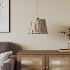 Ceiling Lamp Shade Brown Wicker, Iron Medium Wicker Det...