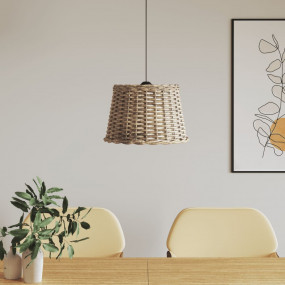 Ceiling Lamp Shade Brown Wicker, Iron Medium Decorative...
