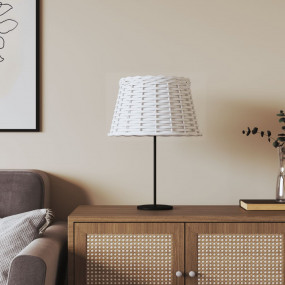 Lamp Shade White Wicker, Iron Medium Decorative Inlays