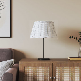Lamp Shade White Wicker, Iron Medium Decorative Inlays