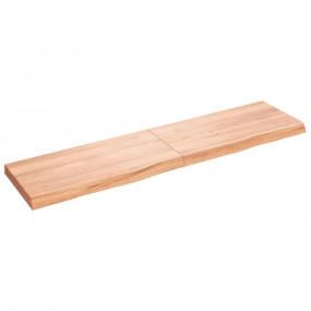 Wall Shelf Light brown Solid oak wood Extra Long Foldab...