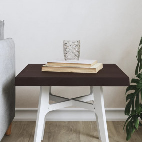 Table Top Dark brown Solid oak wood 15.7 x 15.7 in Tabl...