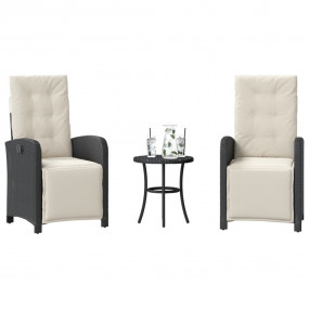 Bistro Set Black and Cream White