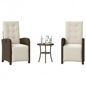 Bistro Set Brown PE Rattan Standard UV-resistant materi...