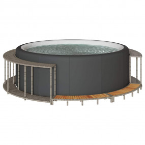 Hot Tub Surround Grey Poly Rattan Hot Tub Surround Roun...