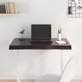 Table Top Dark Brown Solid Oak Wood Medium Durable Tabl...