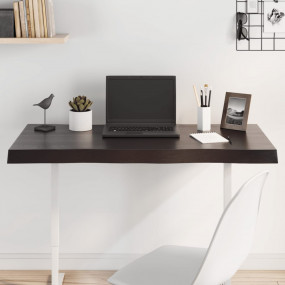 Table Top Dark Brown Solid oak wood 39.4 x 19.7 in Tabl...