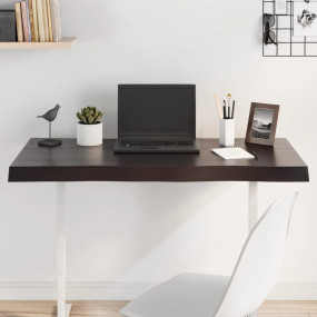 Table Top Dark brown Solid oak wood 39.4 x 23.6 in Tabl...