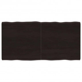 Table Top Dark Brown Solid Oak Wood 47.2x23.6 in Foldab...