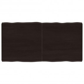 Table Top Dark Brown Solid oak wood 47.2x23.6 in Foldab...