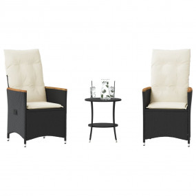 Bistro Set Black, Cream White