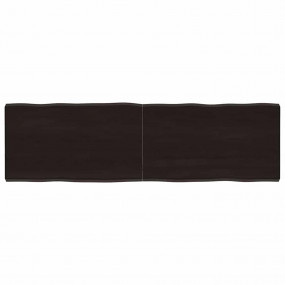 Table Top Dark brown Solid oak wood 55.1 x 15.7 x 1.6 i...