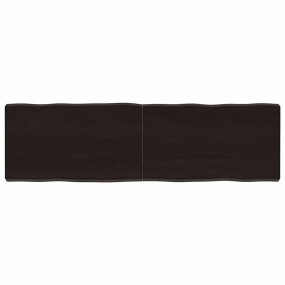 Table Top Dark Brown Solid Oak Wood 55.1 in x 15.7 in x...