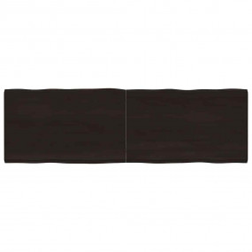 Table Top Dark Brown Solid oak wood 63x19.7x1.6 in Fold...