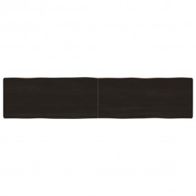 Table Top Dark Brown Solid Oak Wood 70.9x15.7x2.4 in Fo...