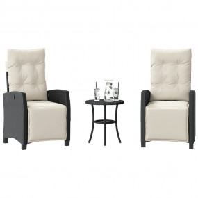 Bistro Set Black, Cream White