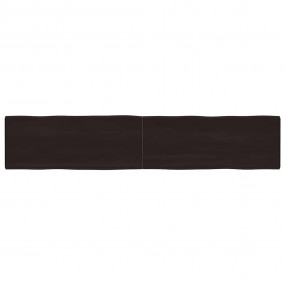 Table Top Dark Brown Solid Oak Wood 78.7 x 15.7 In Larg...