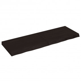 Wall Shelf Dark brown Solid oak wood 47.2 x 15.7 x 2.4 ...