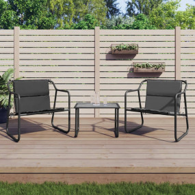Garden Lounge Set Anthracite Powder-Coated Steel Standa...