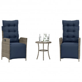 Bistro Set Gray, Navy Blue