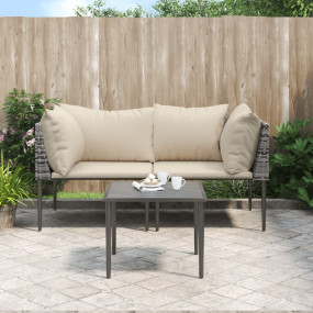 Garden Lounge Set Grey, Beige