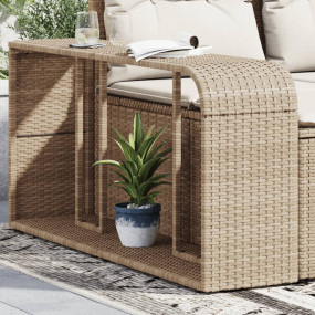 Storage Shelf Beige PE rattan, powder-coated steel Medi...