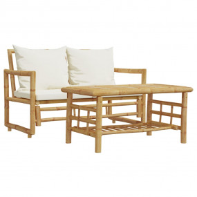 Garden Set Cream White (Cushion) Bamboo, Polyester 2-se...
