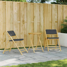 Bistro Set Dark Grey Bamboo Ideal for small outdoor are...