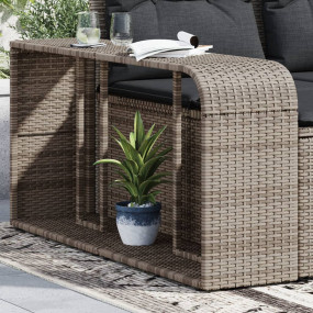 Storage Shelf Grey PE Rattan, Powder-Coated Steel Mid-S...
