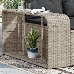 Storage Shelf Light Grey PE Rattan Storage Shelf Rectan...