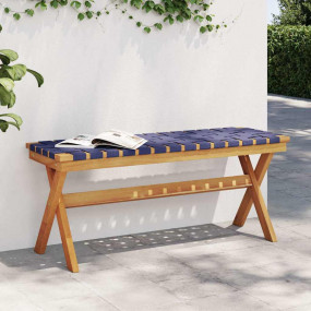 Garden Bench Dark Blue and Brown Solid Acacia Wood and ...