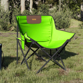 Camping Chair Green Steel and 600D polyester with PE co...