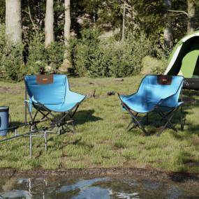 Imag:Camping Chair Bright Blue 600D Polyester with PE coating, Steel