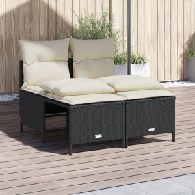 Garden Sofa Set Black and cream white