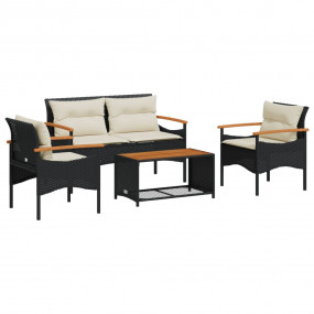 Garden Sofa Set Black
