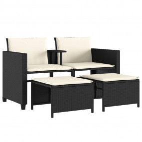 Patio Sofa Black, cream white
