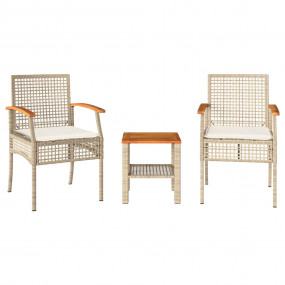 Bistro Set Beige and brown