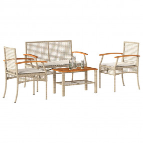 Garden Lounge Set Beige and brown