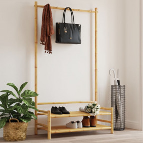 Clothes Rack Natural Bamboo Bamboo Compact Clothes Rack