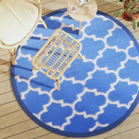 Outdoor Carpet Blue Polypropylene Reversible Outdoor Ca...