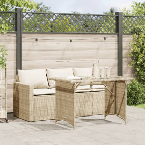 Garden Dining Set Beige, Cream white