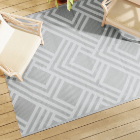 Outdoor Carpet Grey Polypropylene 63 x 90.6 in  Reversi...
