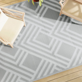 Outdoor Carpet Grey Polypropylene 74.8 x 114.2 in Rever...