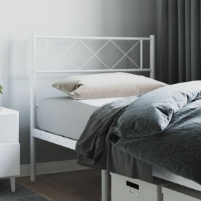 Headboard White Powder-coated Steel Twin Classic/Tradit...