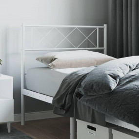 Headboard White Steel Tall Single Bed Durable Headboard