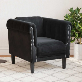 Sofa Chair Black Velvet (100% polyester), plywood, soli...
