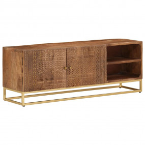 TV Cabinet Mango wood color Solid mango wood and iron M...